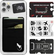 phone wallet double pocket black white logo