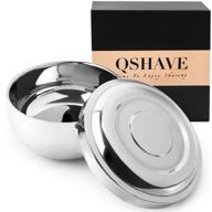🪒 qshave stainless steel shaving bowl with lid - large 4 inch diameter, deep size for a luxurious shave experience, chrome plated shinning finish logo