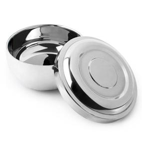 img 3 attached to 🪒 QSHAVE Stainless Steel Shaving Bowl with Lid - Large 4 Inch Diameter, Deep Size for a Luxurious Shave Experience, Chrome Plated Shinning Finish