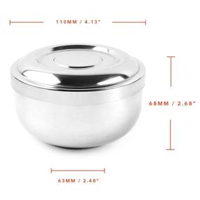 img 1 attached to 🪒 QSHAVE Stainless Steel Shaving Bowl with Lid - Large 4 Inch Diameter, Deep Size for a Luxurious Shave Experience, Chrome Plated Shinning Finish