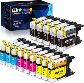 img 4 attached to 🖨 Заменяемые картриджи E-Z Ink (TM) 14 штук: Brother LC75 LC71 LC79 XL (высокой емкости) для MFC-J6510DW MFC-J6710DW MFC-J6910DW MFC-J280W MFC-J425W (5 черных, 3 голубых, 3 пурпурных, 3 желтых) - Эффективный поиск