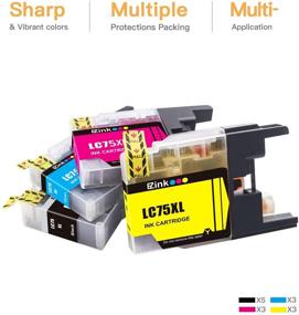 img 2 attached to 🖨 Заменяемые картриджи E-Z Ink (TM) 14 штук: Brother LC75 LC71 LC79 XL (высокой емкости) для MFC-J6510DW MFC-J6710DW MFC-J6910DW MFC-J280W MFC-J425W (5 черных, 3 голубых, 3 пурпурных, 3 желтых) - Эффективный поиск