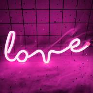 xiyunte love neon wall sign - battery/usb powered white led neon light for bedroom, living room, bar, parties & christmas decorations. логотип