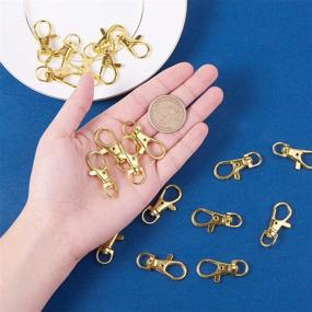 img 2 attached to PH PandaHall 50Pcs Golden Alloy Swivel Lobster Claw Clasps 👛 with Snap Hook 35x13mm – Premium Quality Clasps for Jewelry Making