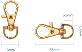 img 3 attached to PH PandaHall 50Pcs Golden Alloy Swivel Lobster Claw Clasps 👛 with Snap Hook 35x13mm – Premium Quality Clasps for Jewelry Making