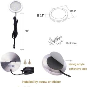 img 1 attached to 🔦 AIBOO Under Cabinet LED Puck Lights Kit with Touch Dimmer Switch, Black Cord for Kitchen Showcase Cupboards and Closets Lighting - 3 Lights, 6W (Daylight White)