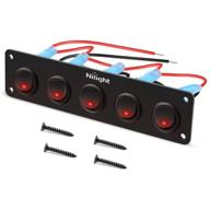 🚗 nilight 5 gang 3 pin rocker switch panel - waterproof on/off 12v red toggle switch for cars, trucks, boats - 2 year warranty logo