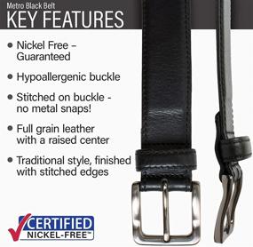 img 3 attached to 👔 Full Grain Leather Belt with Nickel Free Buckle - Metro Black Dress