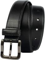 👔 full grain leather belt with nickel free buckle - metro black dress logo