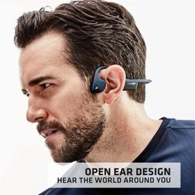 img 3 attached to 🎧 AfterShokz Air AS650MB Open Ear Wireless Bone Conduction Headphones - Midnight Blue