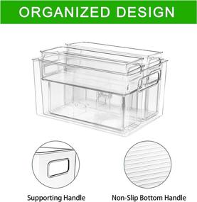 img 2 attached to 🗄️ JROUTH Set of 7 Clear Refrigerator Organizer Bins – Perfect Pantry Organization and Storage for Fridge, Freezer, Kitchen, Pantry, Countertop, Cabinets, Bedrooms, Bathrooms