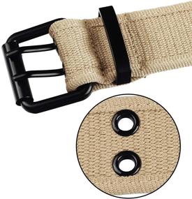img 2 attached to Moonsix Canvas Casual Double Grommet Men's Accessories in Belts