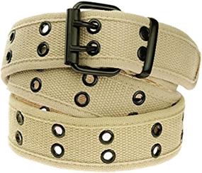 img 3 attached to Moonsix Canvas Casual Double Grommet Men's Accessories in Belts