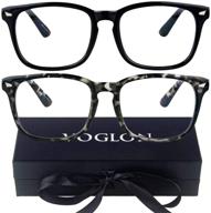 voglon blue light blocking glasses: 2 pack black + tortoise for small face, effective eye protection for women & men, gaming & computer screen glasses with uv filter & anti-glare technology logo