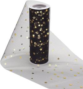 img 4 attached to 💫 Ableme Deco: Black Tulle Rolls with Gold Foil Polka Glitter Stars | 6 inch x 10 Yards | Tutu Fabric for DIY Skirts and Wedding Bridal Decorations