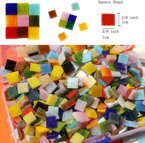 img 1 attached to 🔶 Lanyani 1050 Pieces Assorted Glass Mosaic Tiles for Crafts, Vibrant Stained Glass Pieces for Mosaic Projects