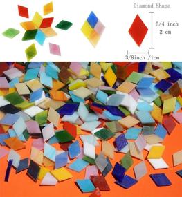 img 2 attached to 🔶 Lanyani 1050 Pieces Assorted Glass Mosaic Tiles for Crafts, Vibrant Stained Glass Pieces for Mosaic Projects