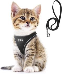 img 4 attached to 🐾 Fida Comfy Dog Harness with Leash and Cat Vest - Escape Proof, Breathable Lightweight Mesh, Adjustable and Reflective for Small and Medium Pets