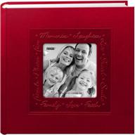 📸 pioneer embossed script frame red leatherette photo album: perfect for preserving cherished memories logo