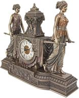 🕒 exquisite design toscano mantel clock statue: versailles maidens, 14 inch, polyresin, bronze finish logo