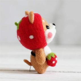 img 2 attached to YXQSED Needle Felting Kit - Wool Felt Animals DIY Kit with Tools - Strawberry Shiba Inu Dog