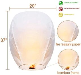 img 3 attached to 🏮 Sky 5 Pack Paper Chinese Lanterns Japanese White Floating Biodegradable for Summer Beach Visits, Weddings, Birthday Parties, and New Years