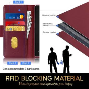 img 2 attached to 📱 FYY Samsung Galaxy S21 Ultra 5G 6.8” Luxury Wallet Case - Genuine Cowhide Leather, RFID Blocking, Handmade Flip Folio Cover with Card Slots - Wine Red