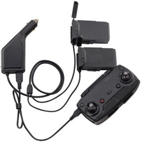 img 3 attached to 🔌 DJI Mavic Air Dual 2 Battery and Remote Controller Car Charger Adaptor with USB Port - 3-in-1 Solution