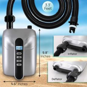 img 2 attached to SereneLife SLPUMP30 - 110W 12V Digital Electric Air Pump Compressor | Quick Inflator / Deflator w/ LCD, 0-20 PSI | Ideal for Inflatable SUP Stand Up Paddle Board, Boat, Water Sports Inflatables