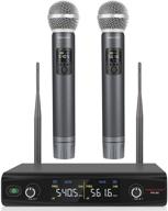 🎤 phenyx pro uhf wireless handheld microphone system, 30 adjustable frequency cordless mic sets with case, durable all metal build, extended 200ft coverage, perfect for home karaoke, weddings, dj events, church services (ptu-52) logo