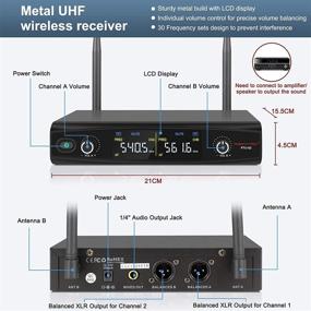 img 3 attached to 🎤 Phenyx Pro UHF Wireless Handheld Microphone System, 30 Adjustable Frequency Cordless Mic Sets with Case, Durable All Metal Build, Extended 200ft Coverage, Perfect for Home Karaoke, Weddings, DJ Events, Church Services (PTU-52)