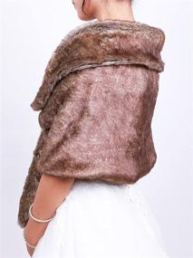 img 2 attached to 👰 FXmimior Faux Fur Bridal Wrap Shawl Cape for Wedding, Bridal Shrug Stole with Faux Fur