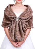 👰 fxmimior faux fur bridal wrap shawl cape for wedding, bridal shrug stole with faux fur logo