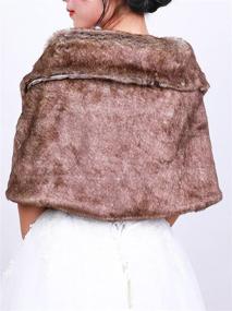 img 1 attached to 👰 FXmimior Faux Fur Bridal Wrap Shawl Cape for Wedding, Bridal Shrug Stole with Faux Fur