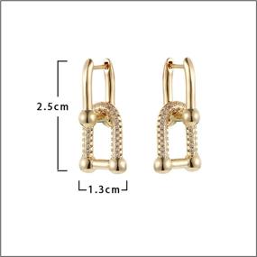 img 3 attached to Heavstjer Fashion Alloy Hollow Rectangular Earrings: Sparkling Crystal Bling Geometry Dangle Drops