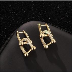 img 2 attached to Heavstjer Fashion Alloy Hollow Rectangular Earrings: Sparkling Crystal Bling Geometry Dangle Drops