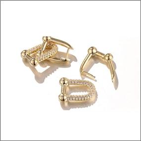 img 1 attached to Heavstjer Fashion Alloy Hollow Rectangular Earrings: Sparkling Crystal Bling Geometry Dangle Drops