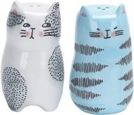 bico cartoon cat salt and pepper shaker set - hand-painted stoneware, dishwasher safe logo