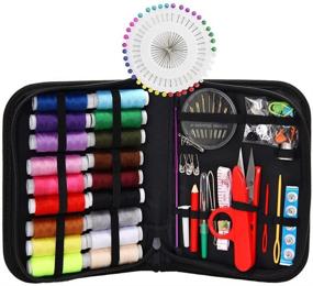 img 1 attached to XL Sewing Kit: Complete Supplies for DIY, Beginners, Adults, Kids, Travel, and Home Sewing - Includes Scissors, Thimble, Thread, Needles, Tape Measure, Case, and Accessories