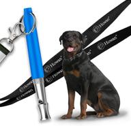 🐶 adjustable pitch howan dog whistle tool for professional dogs training - stop barking and recall training aid with free black strap lanyard (blue) logo