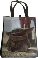 🛍️ star wars mandalorian baby yoda the child large reusable tote bag - eco-friendly and spacious shopping bag! logo