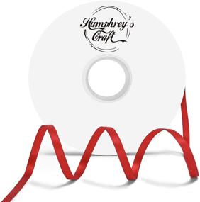 img 4 attached to 🎀 Humphrey's Craft 0.25 Inch Red Satin Ribbon - 50 Yards, Various Colors for Crafts, Gift Wrapping, DIY Bows, Bouquet Decoration, Sewing, Christmas Tree, Wedding, and Invitation Card Embellishment.