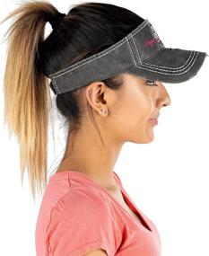 img 1 attached to H 201 HC70 Distressed Ponytail Visor Patch Outdoor Recreation and Outdoor Clothing
