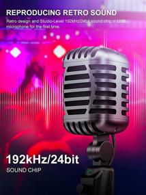 img 3 attached to 🎙️ Moman EMR Retro USB Microphone: High-quality 16mm Diaphragm for Streaming, Podcasting, Gaming, and Zoom Meetings – 192kHz/24bit USB Condenser Microphone for PC Recording and YouTube Conferences