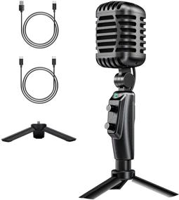 img 4 attached to 🎙️ Moman EMR Retro USB Microphone: High-quality 16mm Diaphragm for Streaming, Podcasting, Gaming, and Zoom Meetings – 192kHz/24bit USB Condenser Microphone for PC Recording and YouTube Conferences