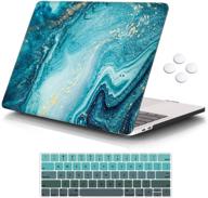 📦 чехол icasso для macbook pro 13 дюймов 2016-2020 года, модели a2338m1/a2159/a1989/a1706/a1708 - песчаный ручей: прочный жесткий чехол и комбинированная защита клавиатуры для нового macbook pro 13 дюймов. логотип