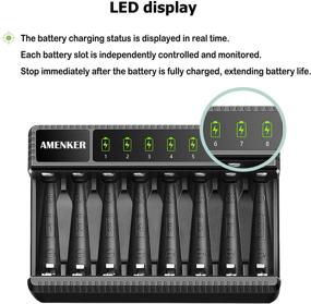 img 3 attached to 🔋 USB Fast Charging AA Battery Charger for AA and AAA Batteries - 8 Slot, Independent Charging (No Batteries Included)