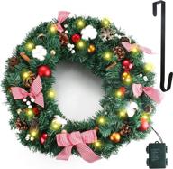 artificial christmas wreath decorations battery operated logo