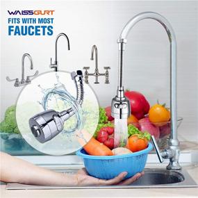 img 2 attached to 🚰 WAISSGURT Kitchen Faucet Aerator Sink Tap Sprayer Head - Ultimate 360 Degree Rotatable ABS Anti-Splash Replacement - Sink Nozzle Attachment Chrome Long - 2 Modes for Maximum Efficiency