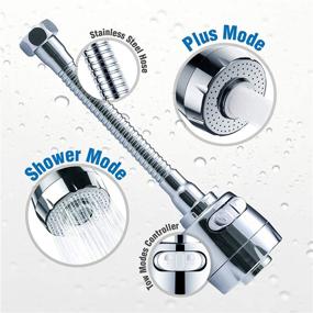 img 3 attached to 🚰 WAISSGURT Kitchen Faucet Aerator Sink Tap Sprayer Head - Ultimate 360 Degree Rotatable ABS Anti-Splash Replacement - Sink Nozzle Attachment Chrome Long - 2 Modes for Maximum Efficiency